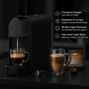 <span class=keywords><strong>Cafetera</strong></span> Pequeña Compatible con Cápsulas Estilo <span class=keywords><strong>Nespresso</strong></span> para Apartamento, Dormitorio, Autocaravana, Bajo Consumo de Energía - Product Image 5
