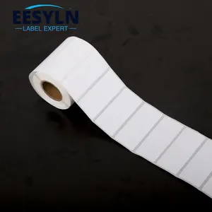 Semi golssy art paper 80g water base glue white glassine 60g barcode label paper roll for desktop printer