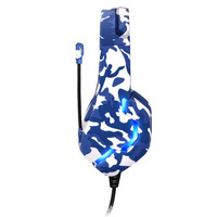 J-10 casque de jeu filaire pliable avec micro LED Camouflage casque pour enfants convient aux ordinateurs. PS4.XBOX, etc.