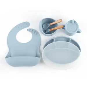 Подарочный набор для кормления ребенка силиконовая чаша водонепроницаемые нагрудники всасывающая Посуда Наборы для малышей