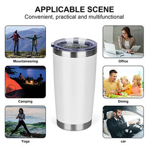 WeVi Vente en gros de gobelets isothermes en acier inoxydable de 20 oz, gobelets à café de voyage bon marché en argent, gobelets imprimés avec poignée - Product Image 6