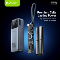 BAVIN PC1233S Batterie 20000mah avec affichage LED intelligent, double port de sortie 130W, Powerbank avec câble Type-C
