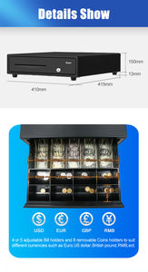 Cajón de Dinero de Alta Calidad con Apertura Automática Mutex y Bandejas Manuales Blancas para <span class=keywords><strong>Caja</strong></span> <span class=keywords><strong>Registradora</strong></span> de Supermercado - Product Image 3