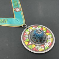 Médaille de musculation personnalisée sur mesure en or, argent, bronze rouge, 2D, 3D, avec ruban, découpée, en métal