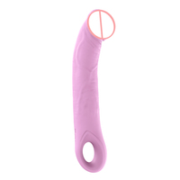 Realistischer Flüssigsilikon-Dildo Vibrator mit Schlaufen-Griff Flexibles Design Klitoris-Stimulator IPX6 10 Frequenzen Erwachsenen-Sexspielzeug Sanfte Berührung