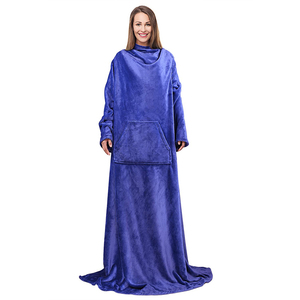 Bedsure Wearable Snuggle with Sleeves and Pocket Flannel Fleece <strong>Snuggy</strong> <strong>Blanket</strong> Robe Warm Plush Wearable <strong>Blanket</strong> Throw - Product Image 1