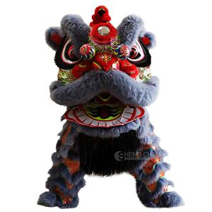 Costume de danse du lion chinois traditionnel fait main en laine peluche pour adultes et enfants, idéal pour les spectacles et festivals - Product Image 2