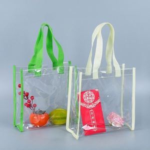 Sac transparent haut de gamme en PVC, 20 x 10 cm, personnalisé avec logo, idéal pour la promotion, la plage, le stade, les cadeaux d'anniversaire, ou comme sac à couture portable. - Product Image 1