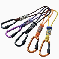 Mousqueton multifonctionnel en paracorde pour bouteille d'eau, clip de suspension en corde tressée pour sac à dos, équipement de plein air pour la randonnée et les voyages
