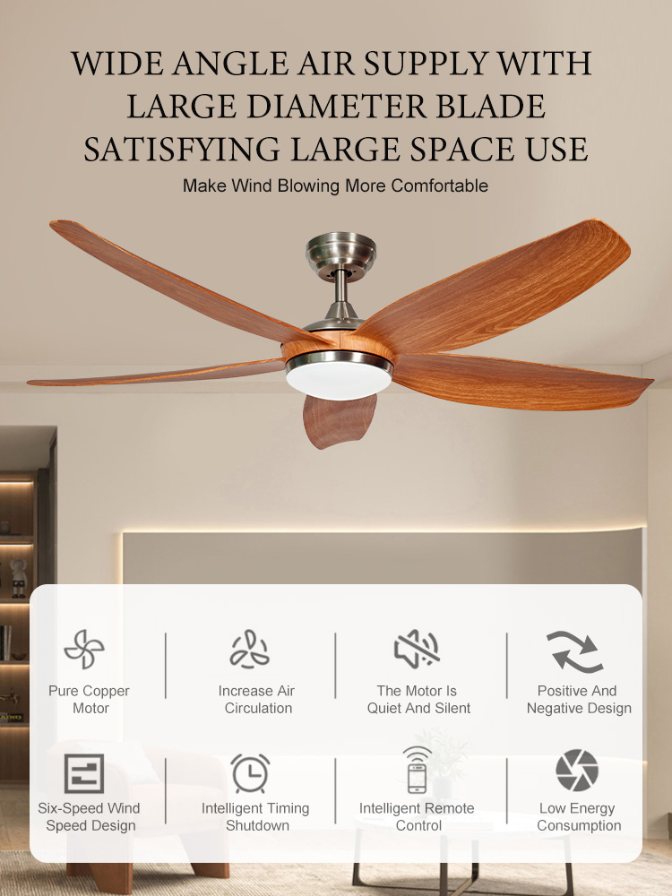 Quality Goods Modern 56 Inch ABS fan blade Decorative Ceiling Fan With Led Light