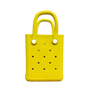 Borsa a tracolla da spiaggia impermeabile in EVA alla moda, fatta a mano, con fiocco decorativo, a doppio strato, a due aperture, a forma quadrata, da donna - Product Image 5