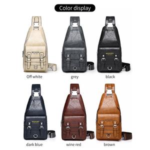 New Fashion Herren Minimalist Vintage Schulter tasche Reiß verschluss-Faltbare PU-Leder Umhängetasche Brusttasche für den Pendel verkehr oder Geschenk für Männer - Product Image 5