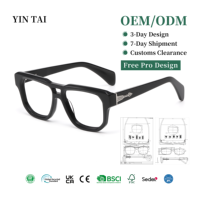 Montures de lunettes en acétate pour hommes, surdimensionnées, carrées, épaisses, à monture complète, style vintage, lunettes optiques