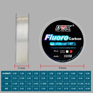 Filo da Pesca FTK all'Ingrosso 100m Monofilo da Lancio Resistente 100% Fluorocarbon per <span class=keywords><strong>la</strong></span> Pesca alla Spigola - Product Image 2