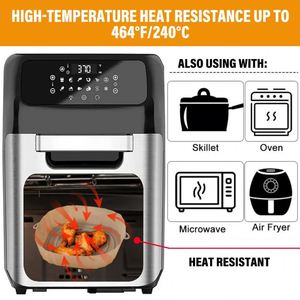 Plaque de cuisson pour four sans BPA de qualité alimentaire, réutilisable, avec panier en silicone pour friteuse à air, accessoires pour pizza et poulet frit - Product Image 6