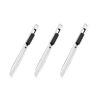 Coupeur de boîte à verrouillage automatique en acier à haute teneur en carbone de 9mm Couteau utilitaire en acier inoxydable Coupe-papier pris en charge par l'OEM