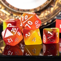 Jeu de dés transparents multicolores en acrylique pour jeux de rôle Dungeons and Dragons, avec logo personnalisé, 7 pièces