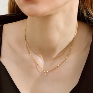 Collares de Moda 2026, Hipoalergénicos, de Acero Inoxidable 316L, Chapados en Oro PVD de 18k, Collar de Doble Capa con Circonitas para Mujer - Product Image 2