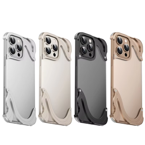 2025 luxo golfinho padrão alumínio metal caixa de telefone sem aro para iPhone 16 15 Pro Max 16 Pro Clear PC tampa traseira - Product Image 1
