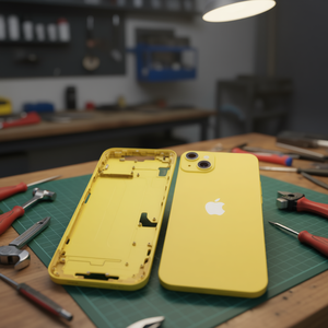 Chasis de carcasa intermedia con cubierta trasera para iPhone 14 Plus, amarillo - Product Image 3