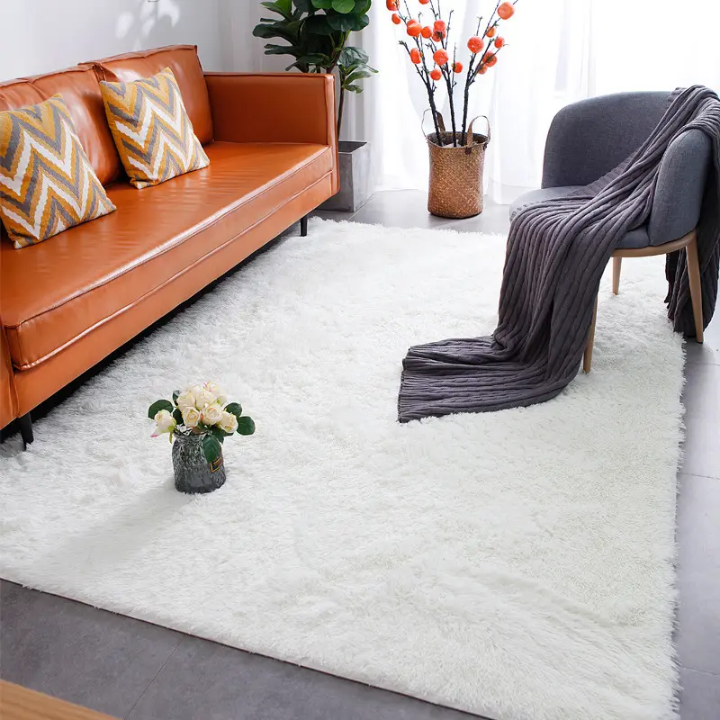 Individueller moderner gewebter Polyester-Plüschbereich teppich, weiche flauschige Schale Bereich teppiche Zuhause Wohnzimmer Reisen solide Farbe Plüsch Picknick