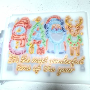 Hongtu giáng sinh vui vẻ Santa Cây Mùa thiết kế Faux Sequins long lanh sắt-on dtf in chuyển nhiệt cho T-Shirt dán - Product Image 4