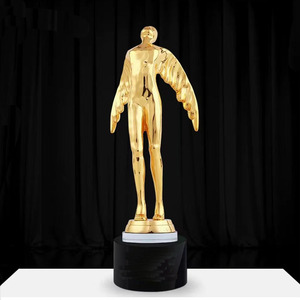 Trofeo in Metallo Placcato Oro Personalizzato con Stampa UV per Competizioni di Skate, Souvenir e Ricordi - Product Image 1