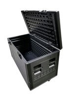Boîte à outils en plastique PE étanche et antichoc avec roues, étui de transport portable pour éclairages de scène LED