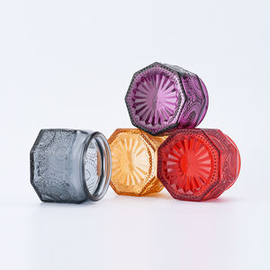 Vintage 520ml 330ml 250ml 120ml Aromaterapia Candelabros Anís Frascos de vidrio de colores en relieve - Product Image 2