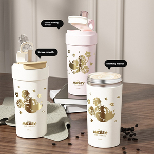 Tasse à poignée portable <span class=keywords><strong>Mickey</strong></span> Minnie en acier inoxydable de grande valeur avec double boisson et paille mignonne pour le <span class=keywords><strong>café</strong></span> et les canettes thermos - Product Image 2