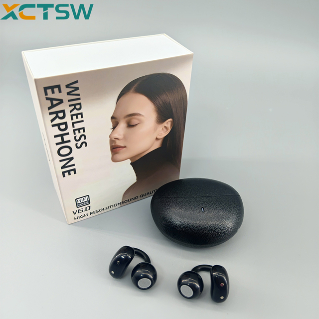 OEM 2026 U53 Ear-clip Wireless BT V5.4 Earphone IPX6 Waterproof Fitness Earring TWS Clip-on Earbuds 20 Hours Playtime AI Noise