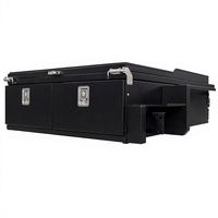 Boîte de rangement étanche en alliage d'aluminium noir pour plateau de camionnette, idéale pour le camping en tout-terrain