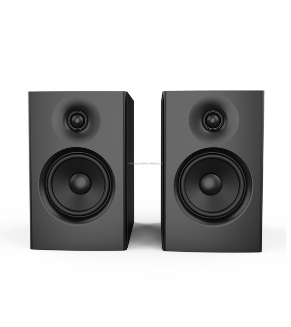 Glossy Power Studio Monitor Bookshelf Speaker 50W RMS Stereo RGB LED Lighting for Desktop Computer Home Theatre Use
