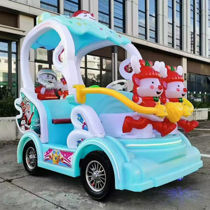 Nouvelle voiture jouet à thème Père Noël pour <span class=keywords><strong>4</strong></span> personnes, jouet de parc d'attractions intérieur de Noël avec pneus tout-terrain, tension 48v - Product Image 2