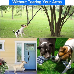 Corda da Trazione per Cani da Esterno, Corda per Tug of War, Giocattolo da Masticare per Cani, Giocattolo a Sfera con Cordino per Porta Interna, Giocattolo da Masticare per Animali Domestici, Cinghia in Tessuto PP - Product Image 3