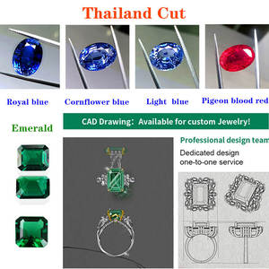 Hình bầu dục hình dạng Màu Xanh Hoàng gia phòng thí nghiệm Sapphire Thái Lan cắt đá quý đá với các vết nứt và vùi cho đồ trang sức với agl - Product Image 6