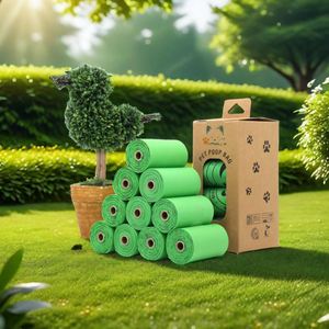 High Quality Eco-Friendly Scented PBAT PLA Corn Starch Dog Poop Waste <b>Bags</b> with Strong Odor Control and Cartoon Design - Product Image 1