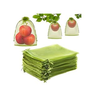 ถุงตาข่ายคลุมผลไม้สีเขียวขนาด 6 x 8 นิ้ว ยี่ห้อ Huamaohengchun สำหรับต้นไม้ผลไม้ ผ้าตาข่ายคลุมผลไม้แบบมีเชือกผูก เหมาะสำหรับต้นไม้ผลไม้ ผัก และสวน - Product Image 1