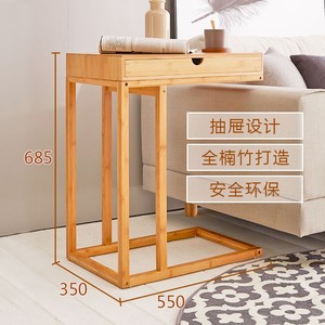 Minimalist bedside <b>table</b> with double drawers, suitable for home use, sofa, lazy computer desk, floor-standing coffee <b>table</b>. - Product Image 3