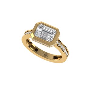 New <b>Emerald</b> Cut Lab Grown Diamond <b>Ring</b> 925 <b>Silver</b> 9kt, 14kt, 18kt Gold Diamond <b>Rings</b> for Women's Engagement <b>Ring</b> - Product Image 1