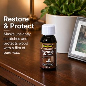 Rustins Scratch Cover Restore Protect Huile de cire pour bois foncé 125ml - Product Image 6
