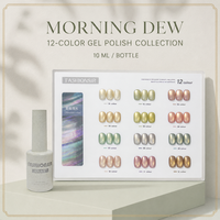 BelloGel Morning Dew French – Collection Magnétique de Vernis Gel Effet Œil de Chat Lumineux, 12 Couleurs, Bouteille de 10ml