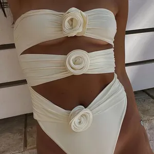 King Mcgreen Star Flower Bikini da donna Sexy traforato da bagno Slim da donna vacanza al mare sulle spalle Sexy Lingerie