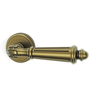 Manillas de Puerta en Bronce Cepillado con Diseño Simétrico para Entrada de Apartamentos, Hoteles y Habitaciones, Mecanismos de Cerradura con Palanca de Control y Barras de Tracción - Product Image 1