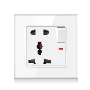 Novski luxury international standard 220V ~ 250V, 16a, five hole power socket with one switch