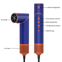 Sèche-cheveux et lisseur/brosse à boucler 6-en-1 Air Styler, moteur BLDC 1600W, 3 vitesses, auto-bouclage, double tension, chauffage rapide, ionique