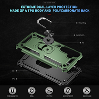 Funda de Teléfono Antichoque para Samsung Galaxy S25, Carcasa Híbrida de TPU y PC con Anillo Metálico y Soporte para Samsung S24 Plus S23 Ultra S22