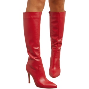 Nouvelles bottes pour femmes à talon haut pointu, fermeture éclair latérale, grande taille, mi-mollet, tendance hiver - Product Image 6