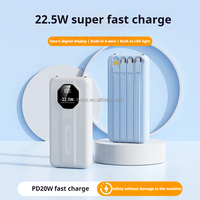 Fabricant  Chargeur portable PD20W 20000mah Construit en 4 Câbles Torche LED 22.5W Charge rapide QC3.0 Power Banks 20000mah