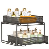 Keuken onderkast multi-laagse metalen opbergrek draagbaar modern minimalistisch servies & kommen organizer met kruidenrek